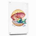 Girls Room Wall Art - Sleeping Mermaid in Seashell Kids Decor
