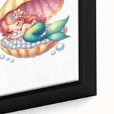 Girls Room Wall Art - Sleeping Mermaid in Seashell Kids Decor