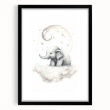 Children’s Wall Art Prints – Elephant Moon Stretched Canvas