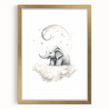Children’s Wall Art Prints – Elephant Moon Stretched Canvas