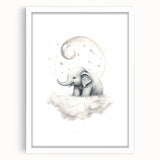 Children’s Wall Art Prints – Elephant Moon Stretched Canvas