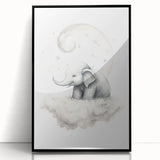 Children’s Wall Art Prints – Elephant Moon Stretched Canvas