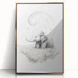Children’s Wall Art Prints – Elephant Moon Stretched Canvas