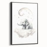 Children’s Wall Art Prints – Elephant Moon Stretched Canvas