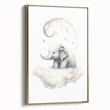 Children’s Wall Art Prints – Elephant Moon Stretched Canvas