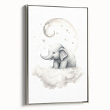 Children’s Wall Art Prints – Elephant Moon Stretched Canvas