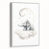 Children’s Wall Art Prints – Elephant Moon Stretched Canvas