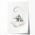 Children’s Wall Art Prints – Elephant Moon Stretched Canvas