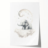 Children’s Wall Art Prints – Elephant Moon Stretched Canvas