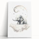 Children’s Wall Art Prints – Elephant Moon Stretched Canvas