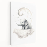 Children’s Wall Art Prints – Elephant Moon Stretched Canvas