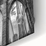 Close-up of a landscape bridge design on acrylic glass, showcasing vibrant colors and intricate details, ideal for modern home décor and art enthusiasts.