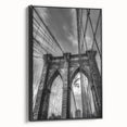 Framed canvas artwork depicting a serene landscape bridge, showcasing vibrant colors and intricate details, perfect for home decor or art enthusiasts.