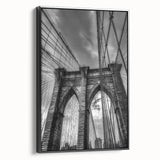 Framed canvas artwork depicting a serene landscape bridge, showcasing vibrant colors and intricate details, perfect for home decor or art enthusiasts.