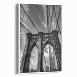 Framed canvas artwork depicting a serene landscape view of a bridge, showcasing vibrant colors and intricate details, ideal for enhancing home decor.