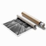 Landscape bridge artwork rolled print showcasing an intricate design with vibrant colors, securely packaged in a durable cardboard tube, perfect for home decor enthusiasts.