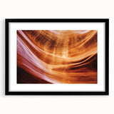 Framed landscape artwork depicting vibrant canyons, with a sleek black mat and frame. Ideal for home decor, adding a touch of nature and elegance. Perfect for art enthusiasts and interior designers seeking to enhance living spaces with stunning visuals.