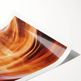 Landscape print showcasing vibrant canyons in rich earth tones, rolled into a protective cardboard tube, ideal for home decor enthusiasts and art lovers.