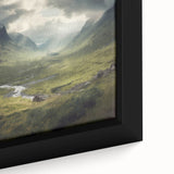 Framed canvas wall art showcasing a vibrant countryside landscape with rolling hills and a serene sky, ideal for enhancing home decor and creating a peaceful atmosphere.