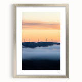 Elegant silver frame showcasing a picturesque countryside landscape with a mat, perfect for home decor. Ideal for interior design enthusiasts seeking a serene ambiance.