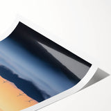 Rolled print showcasing a serene countryside landscape with lush greenery, vibrant skies, and rolling hills, elegantly packaged in a protective tube for safe delivery.
