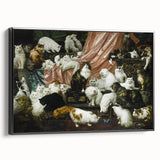 Modern Wall Art: Charming Cat Scene in Elegant Victorian Style