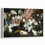 Modern Wall Art: Charming Cat Scene in Elegant Victorian Style