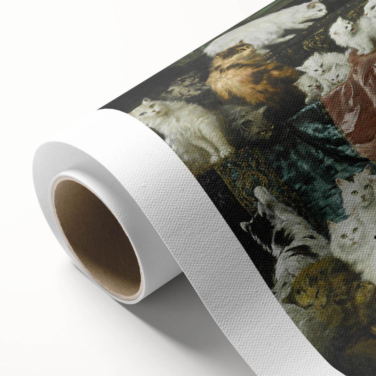 Modern Wall Art: Charming Cat Scene in Elegant Victorian Style