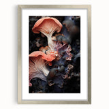 Textured abstract art print in muted earth tones on a framed canvas, ideal for bedroom wall decor.