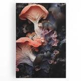 Black and white close-up photo of natural elements on a large stretched canvas, ideal for kitchen wall art.