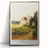 Large art print of a mid-century modernist scene in gold and black tones on acrylic, ideal for modern art wall decor.