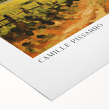 Art deco poster of a geometric pattern in muted gold and black on a rolled canvas.