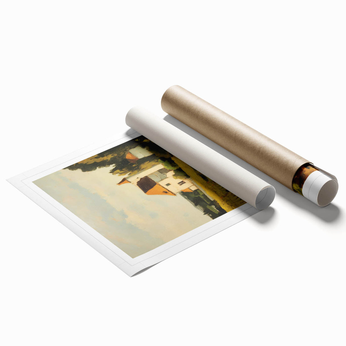 Extra large rolled print of floral art in pastel shades, ideal for classy bathroom or large living room decor.