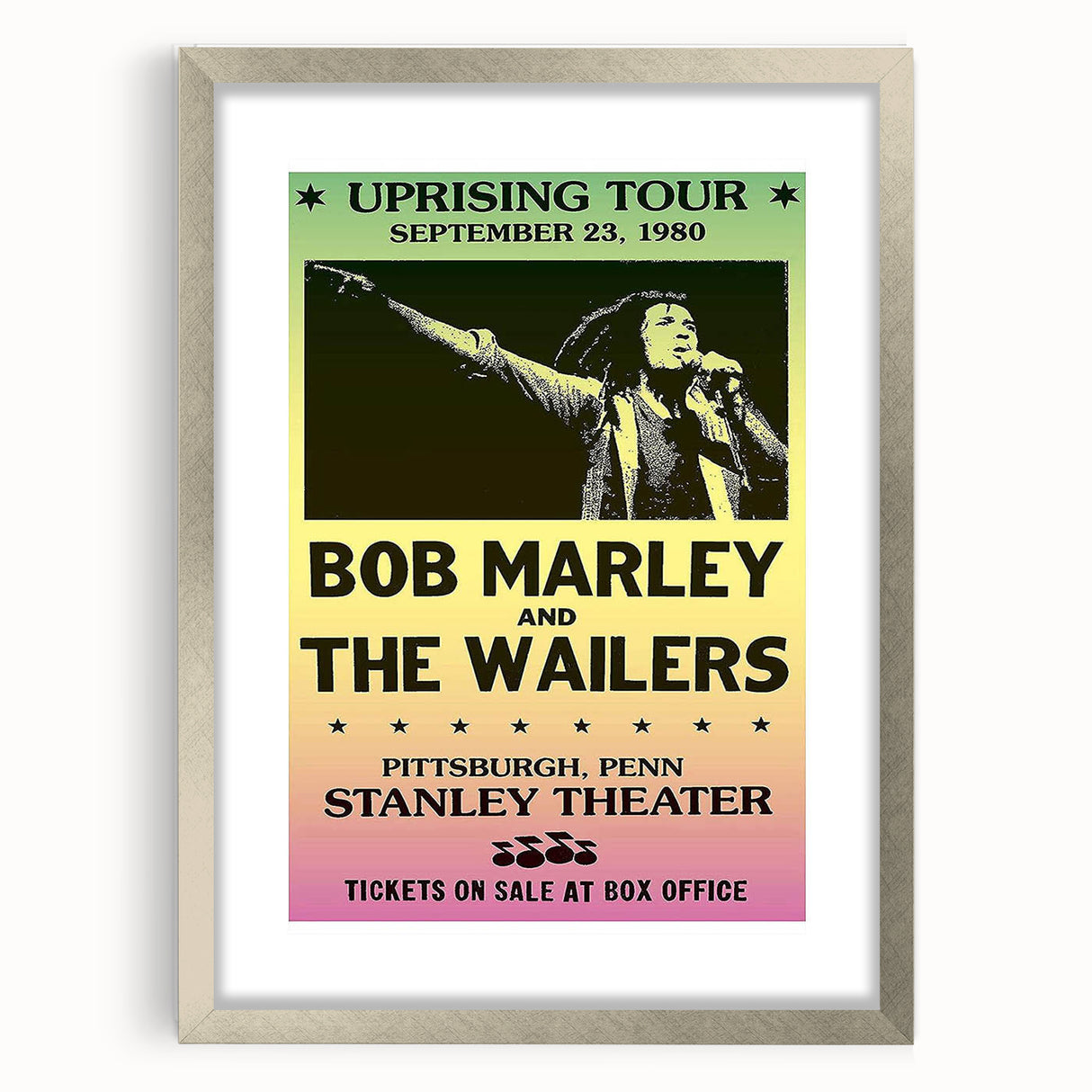 Vintage Bob Marley Uprising Tour Poster 1980 - Retro Music Wall Art