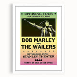 Vintage Bob Marley Uprising Tour Poster 1980 - Retro Music Wall Art