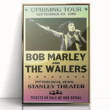 Vintage Bob Marley Uprising Tour Poster 1980 - Retro Music Wall Art