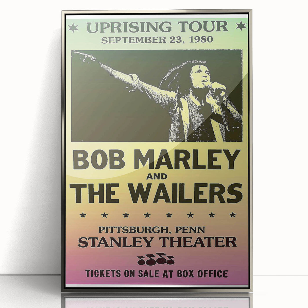 Vintage Bob Marley Uprising Tour Poster 1980 - Retro Music Wall Art