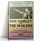 Vintage Bob Marley Uprising Tour Poster 1980 - Retro Music Wall Art