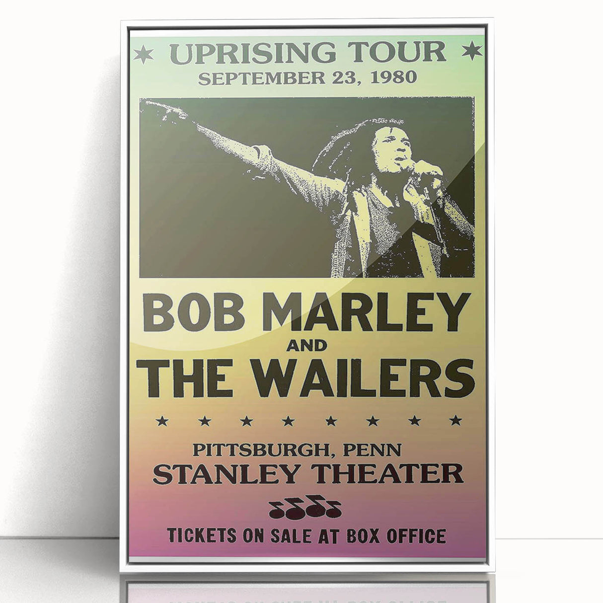 Vintage Bob Marley Uprising Tour Poster 1980 - Retro Music Wall Art