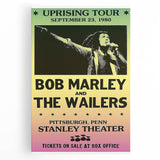 Vintage Bob Marley Uprising Tour Poster 1980 - Retro Music Wall Art
