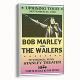 Vintage Bob Marley Uprising Tour Poster 1980 - Retro Music Wall Art