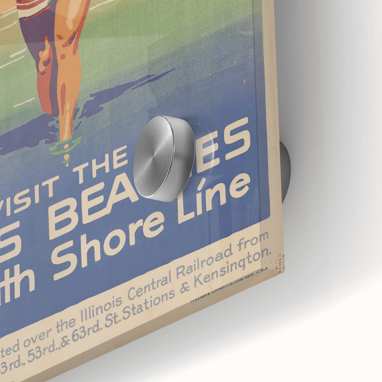 Vintage Indiana Dunes Beaches Poster | Retro South Shore Line Art