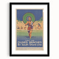 Vintage Indiana Dunes Beaches Poster | Retro South Shore Line Art