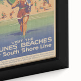 Vintage Indiana Dunes Beaches Poster | Retro South Shore Line Art