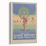 Vintage Indiana Dunes Beaches Poster | Retro South Shore Line Art