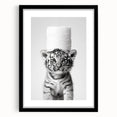 Adorable Tiger Cub Bathroom Wall Art - Fun Black and White Decor