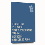 Race Track Words Wall Art - Boys Room Wall Art Kids Wall Art Prints