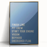 Race Track Words Wall Art - Boys Room Wall Art Kids Wall Art Prints