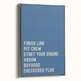 Race Track Words Wall Art - Boys Room Wall Art Kids Wall Art Prints