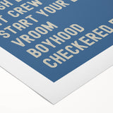 Race Track Words Wall Art - Boys Room Wall Art Kids Wall Art Prints